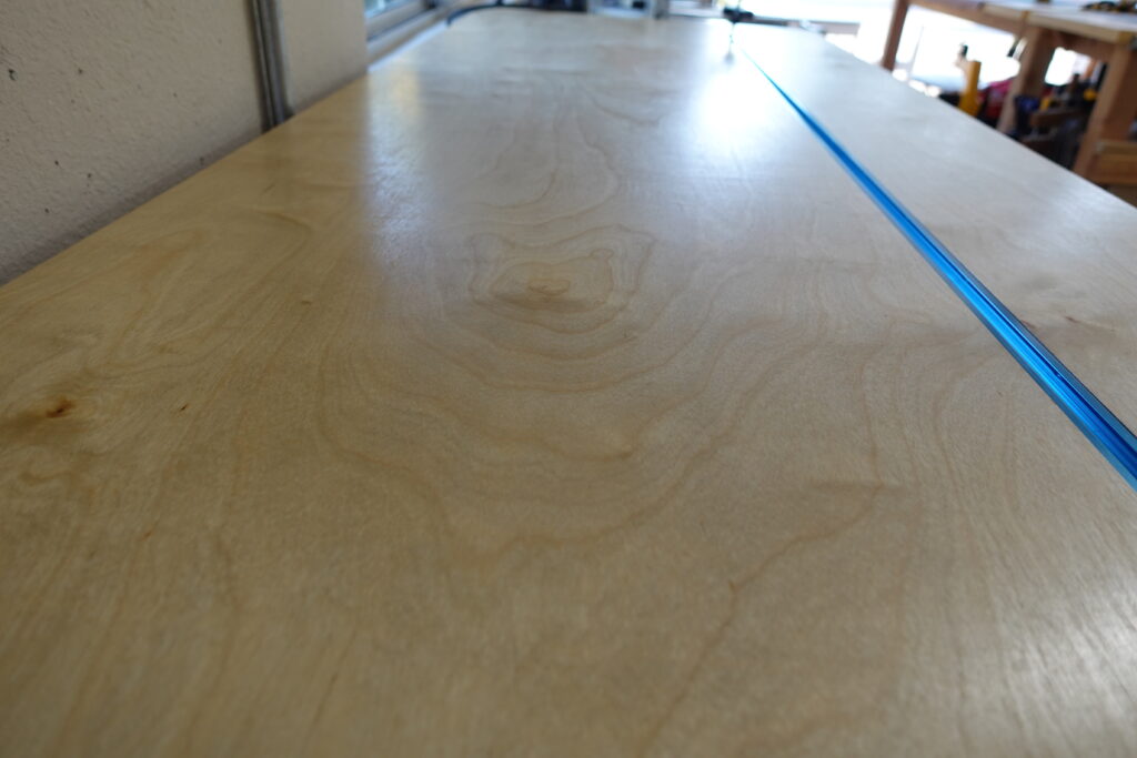 Smooth workbench after second coat of Osmo