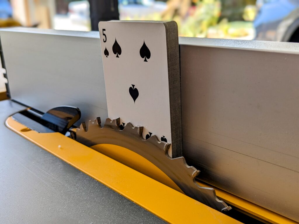Use Playing Cards to setup table fence