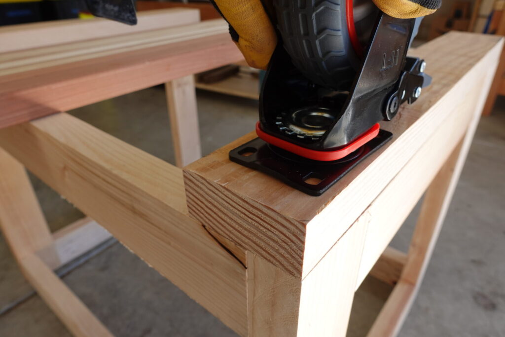 Attach extra 2x4 to bottom so the wheels can attach firmly