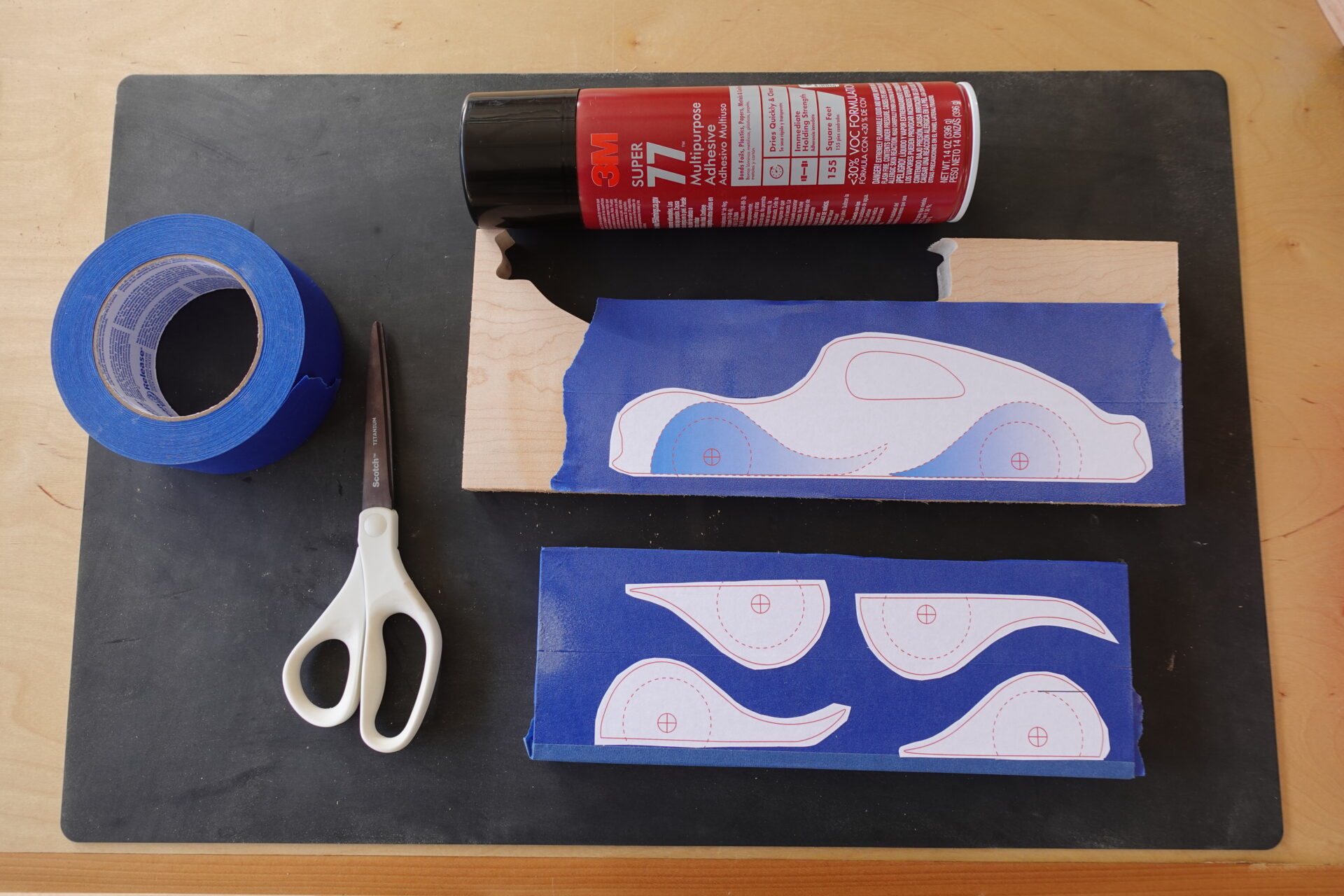Masking tape and adhesive with stencil
