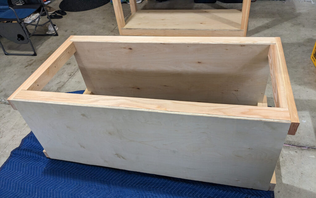 side view of the plywood and side attachment
