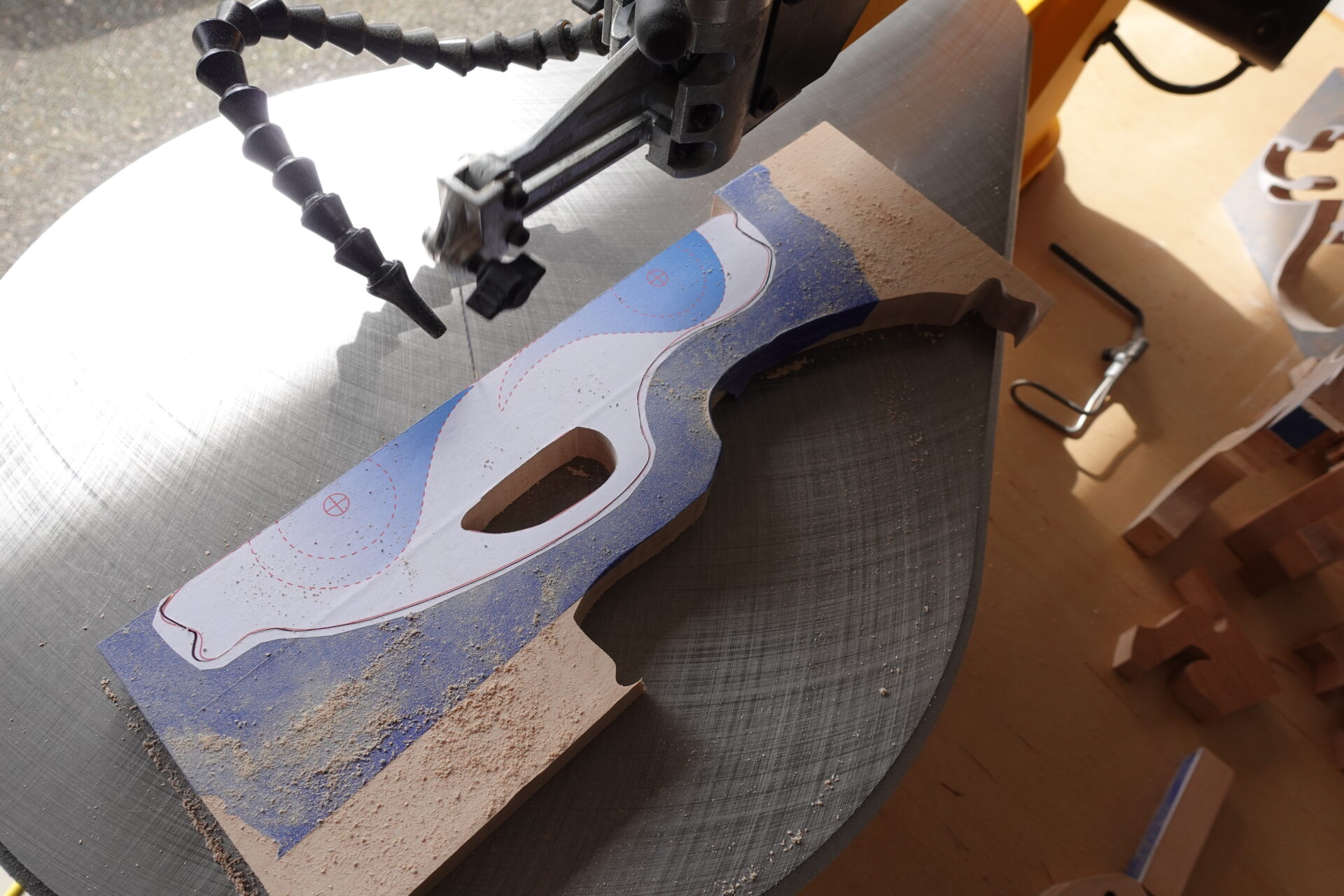 Cut out the remaining pieces using a scroll saw