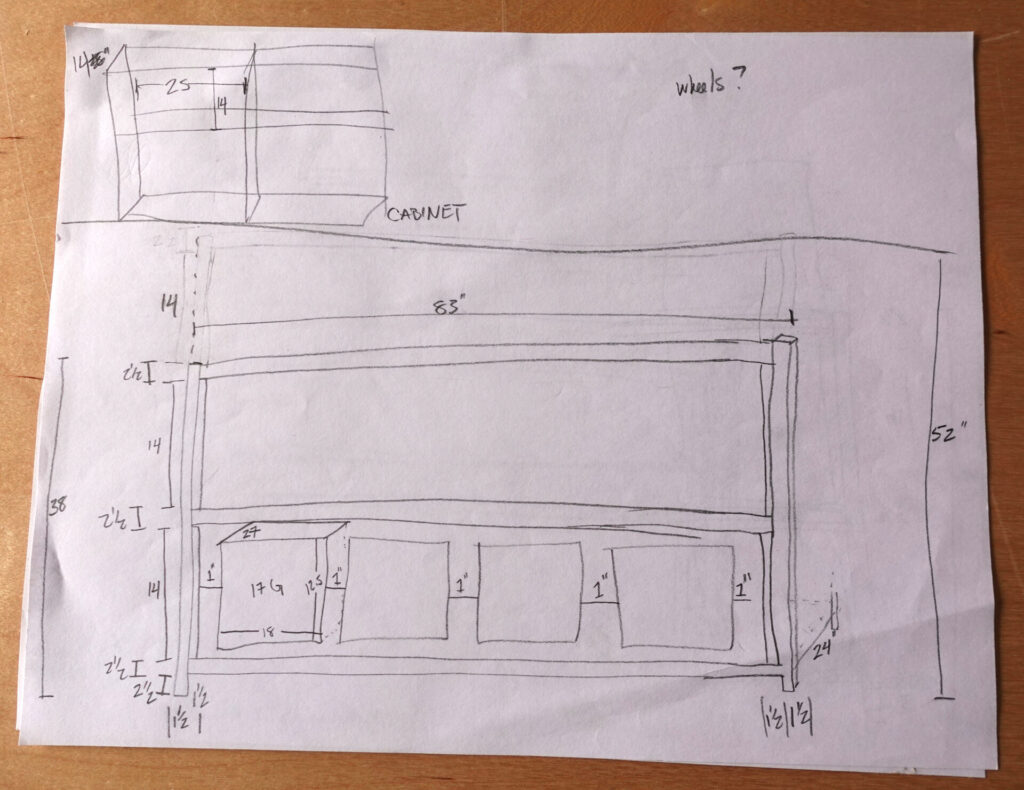 hand drawn sketch of the design