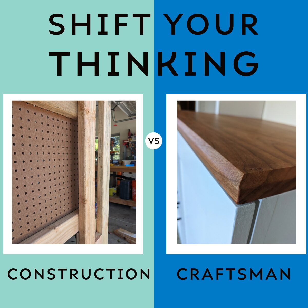 Cover art picture of construction versus craftsman
