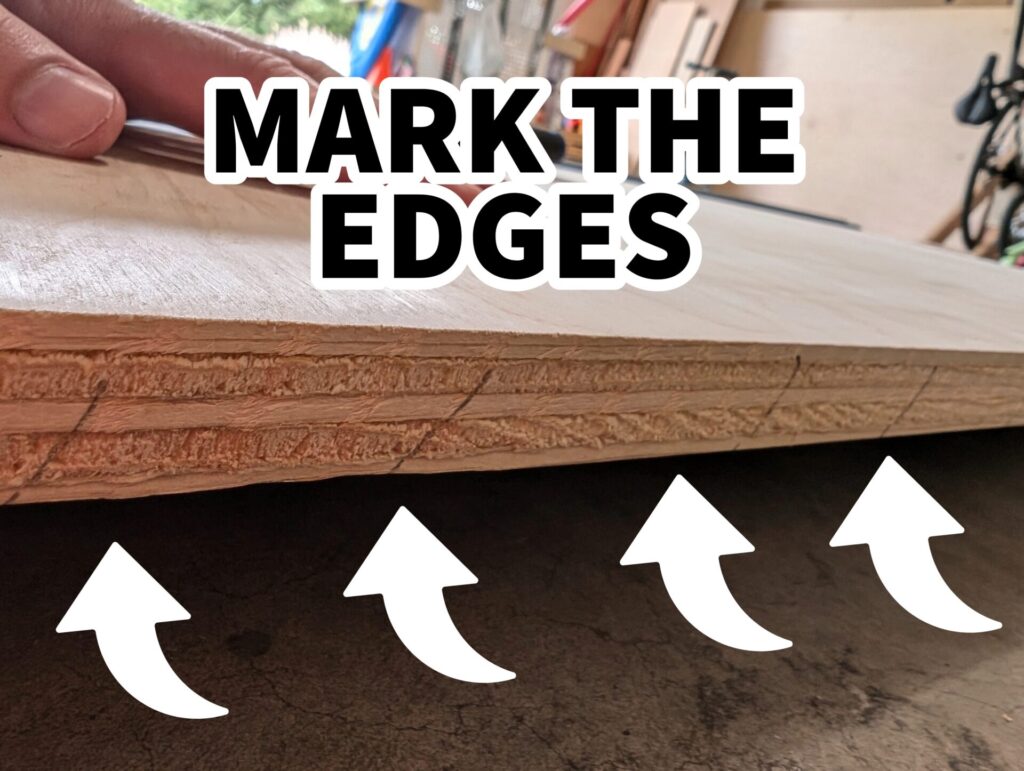 Marking the edges of plywood