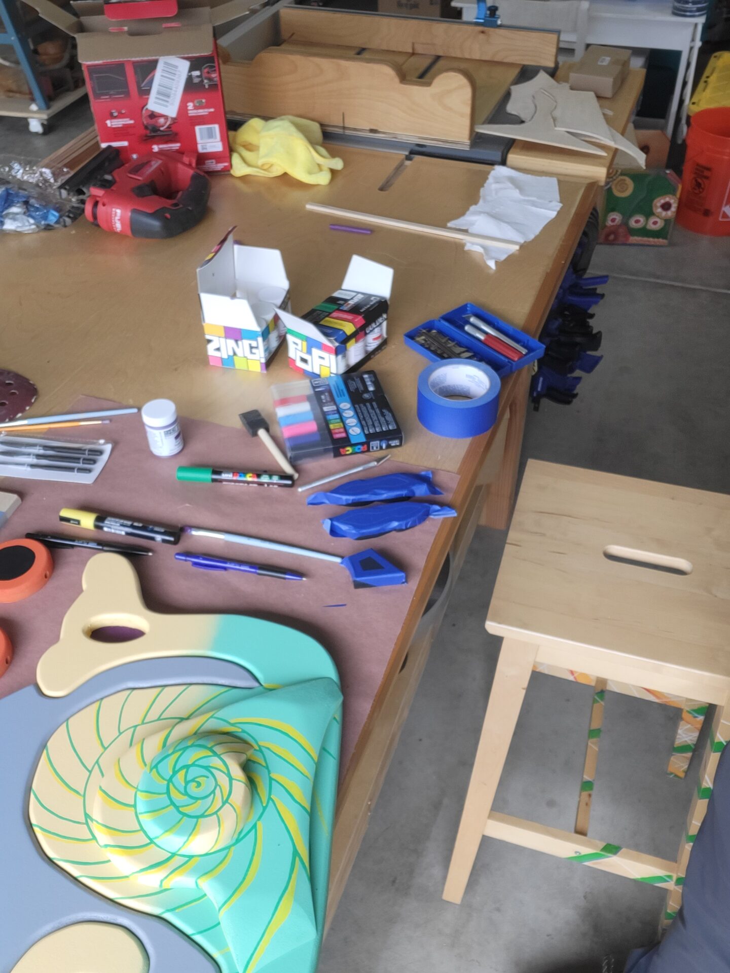 All the various painting supplies.